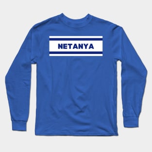 Netanya City in Israel Flag Colors Long Sleeve T-Shirt